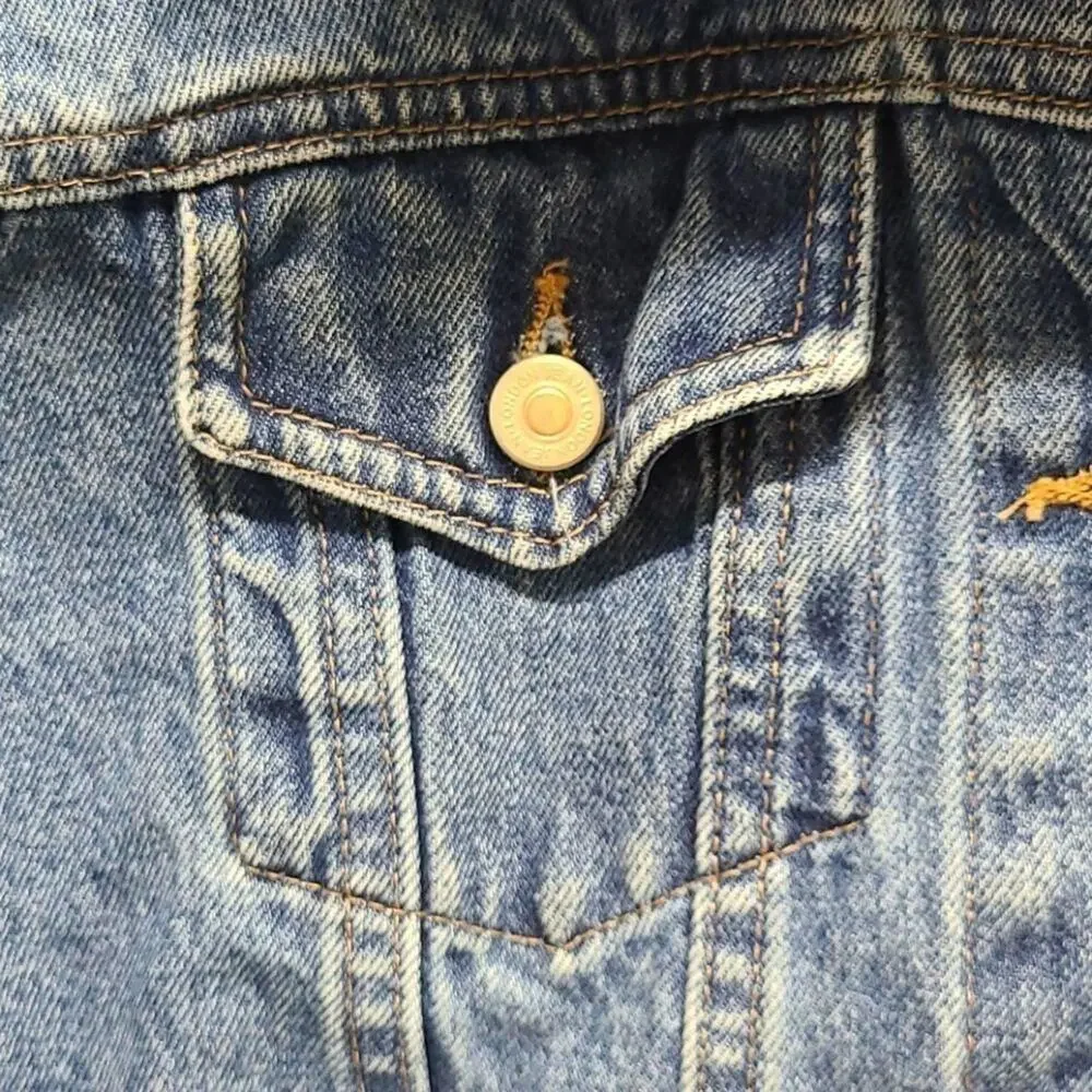 London Jean Womens Denim Jacket Size Small‎ Chest Pockets VTG Style - Picture 9 of 10